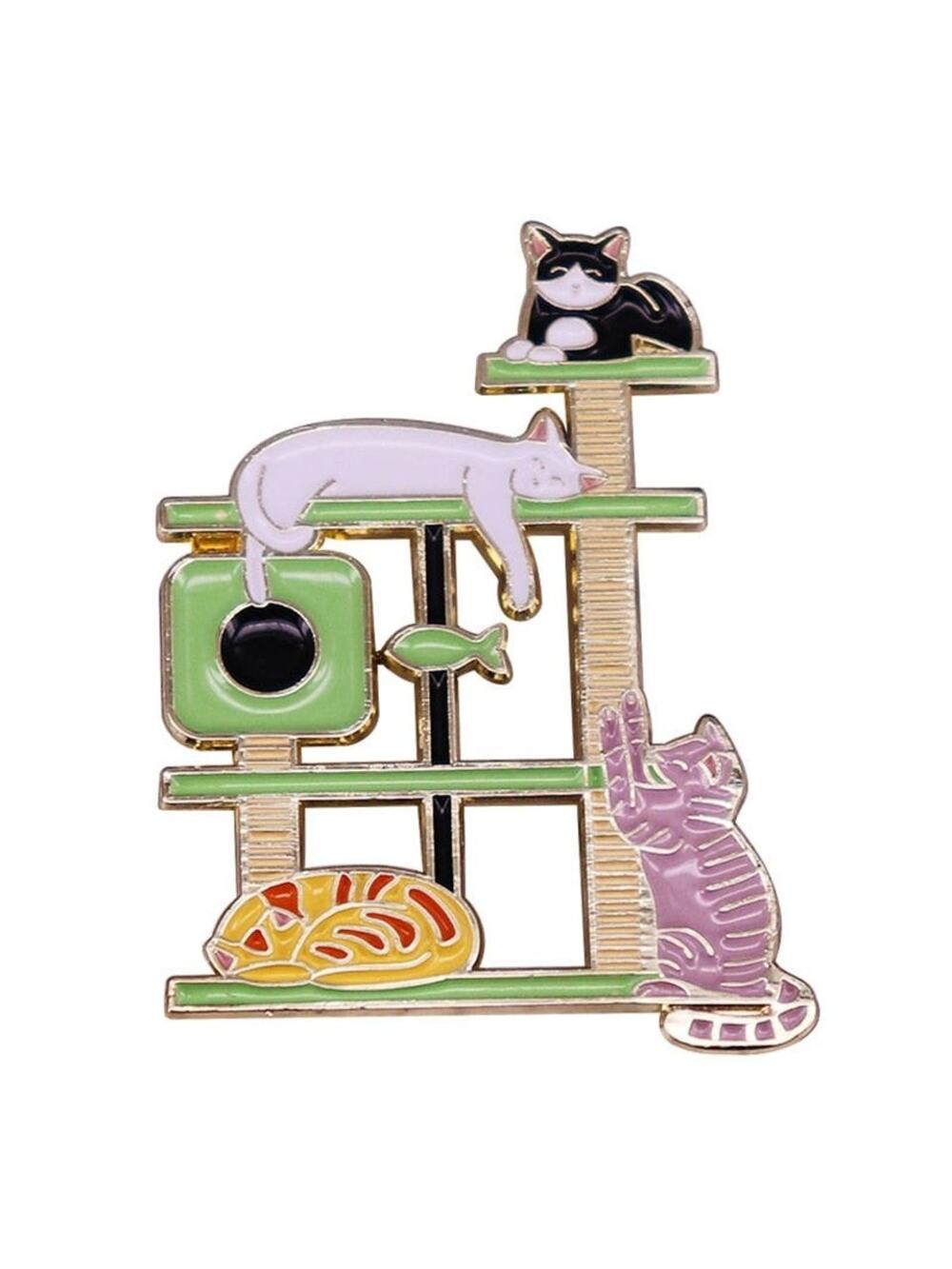 Cats On Cat Tree Cat Castle Enamel Pins 24-1